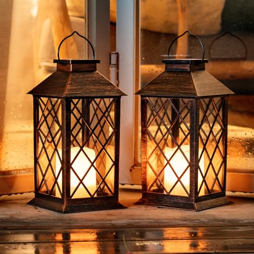 2 Pack 13'' Bronze Solar Lanterns (Copper)