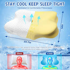Cervical Neck Pillows with Memory Foam (1 Pack White / Standard)