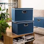 Large Collapsible Storage Bins with Lids [3 (Royal Blue / L(3-Pack))