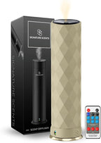 Waterless Essential Oil Hotel Scent Diffuser - Cold Air Diffuser - Covers 1000 sq. ft. - Waterless Diffuser for Home, Office & Hotel (Black + Interchangeable Sleeve) (Black + Bone White Sleeve)