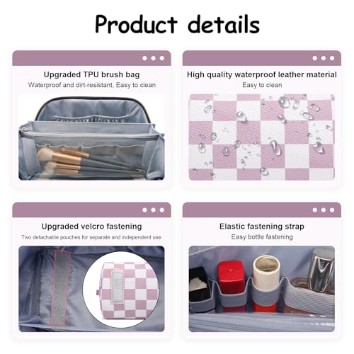 Travel Makeup Bag Organizer Cosmetic Bag (07-B-Purple)