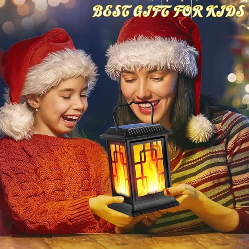 Solar Lantern Outdoor Flickering Flame Hanging Solar Lights (4pack)