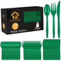 360 Pieces Dark Green Plastic Cutlery Set (Dark Green)