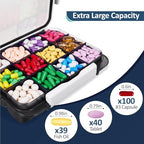 Moisture Proof Travel Pill Organizer (Black / Extra Large)