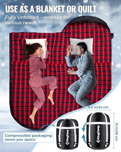 Sleeping Bag for Adult (Black-Red)