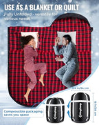 Sleeping Bag for Adult (Black-Red)