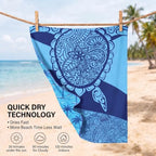 4 Pack Microfiber Beach Towel Oversized 71x32 Blue Multipack Bulk (4 Pack Turtle Shell Tie Dye Stripes / X-Large (32x71 inches))