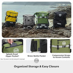 30/40/55L Waterproof Dry Backpack & Phone Case - Large Floating Dry Bag for Kayaking, Travel, Hiking, Fishing, Camping, Motorcycles & Beach, Heavy-Duty Roll Top Men/Women (Green) (Green / 30L)