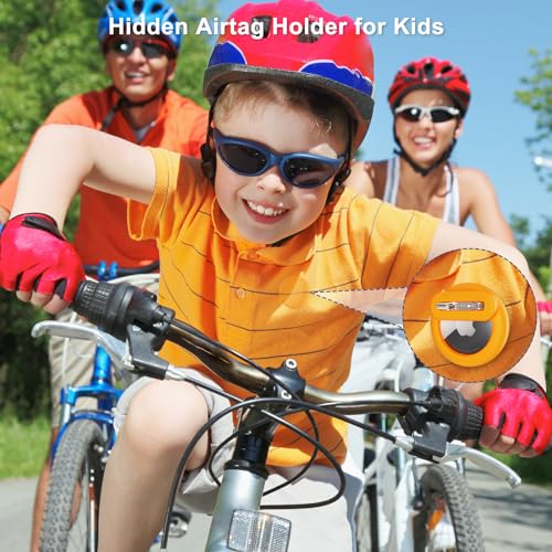 Airtag Hidden Holder for Kids with Invisible Pin (Black white pink purple)