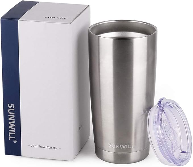 SUNWILL Travel Coffee Tumbler 20 oz, Stainless Steel Mug - Image 4