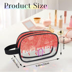 Custom Travel Clear Cosmetic Bag with Name (Red B)