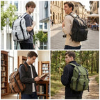 Travel Backpack for Women Men (Light Gray / 18 Inch)