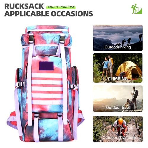 70L Camping Hiking Backpack for Men Women Large Military Tactical Backpack Molle Rucksack Backpack for Outdoor (Nebula Camo)