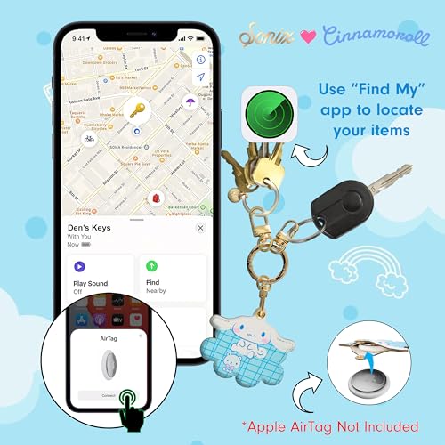 Keychain Case Compatible with Apple AirTag (Cinna Moroll Clouds)