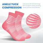 Ankle Compression Socks Women Men Plantar Fasciitis Relief 3 Pairs (X-Large / Pink+purple+blue(3 Pairs))