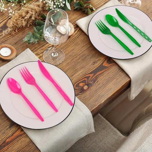 360 Pieces Neon Party Plastic Cutlery Set (Neon Color)
