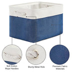 Organization and Storage for Organizing (White & Blue / 3PCS/Large Cube - 16L×12W×12H)