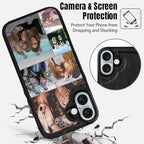 Custom Wallet Phone Case for iPhone 16 Plus (Black-C / iPhone 16 Plus)