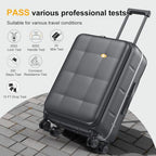 24 Inch Checked Luggage Hardside Suitcase Top Opening (24 Inch / Charcoal Grey)