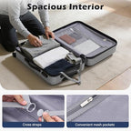 Lightweight Luggage with TSA Lock (Medium(24in) / Silver)