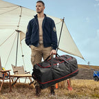 32 Inch Wheeled Foldable Duffle Bag (Black-red / Upgraded Oxford)