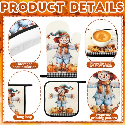 10 Pcs Fall Thanksgiving Pumpkin Kitchen Decor Set Scarecrow (Orange / Scarecrow)