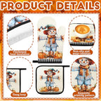 10 Pcs Fall Thanksgiving Pumpkin Kitchen Decor Set Scarecrow (Orange / Scarecrow)