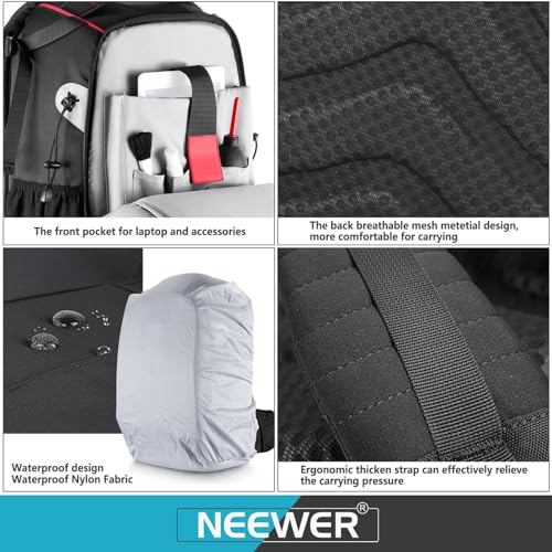 Pro Camera Case Waterproof Shockproof Adjustable Padded Camera Backpack Bag with Anti (Nw-xjb-d2330-r)