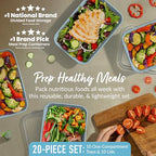 Prep Meal Prep Containers with Lids (Sky)