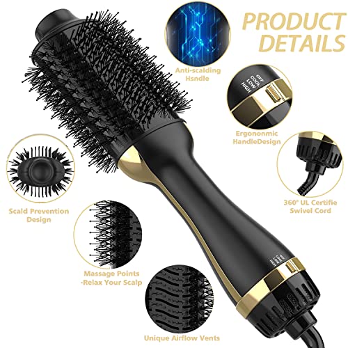 Hair Dryer Brush (Black Gold)