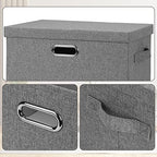 Large 17" 36 Quart Collapsible Stackable Storage Bins with Lids (Gray1 / Large -3 Pack)