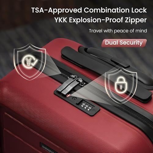G Series Luggage set 5pcs (Wine Red / 5-Piece Set)