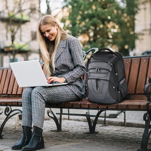 Travel Laptop Backpack 18.4 Inch XXXL Computer Backpack for Men (Black/Grey / 18.4 inch)