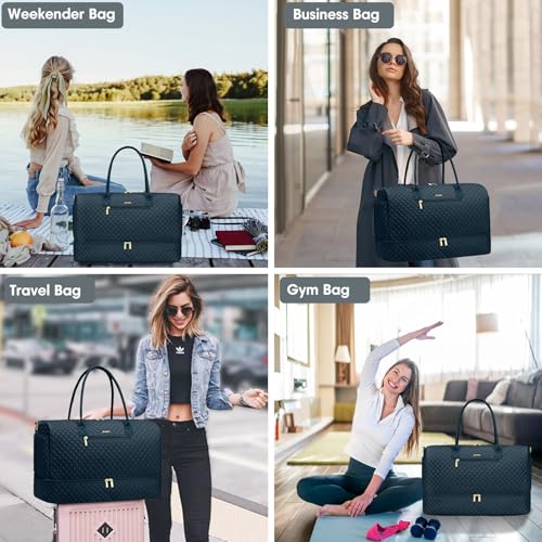 Travel Weekender Bags for Women (4-Peacock Blue / 40L-Large)