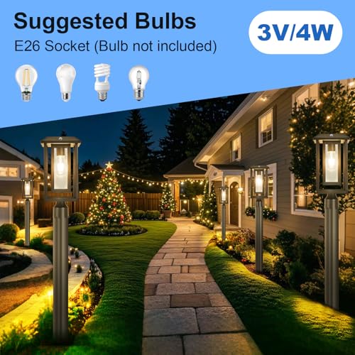 Solar Lamp Post Lights for Outdoor with Pier Mount Base (X-Large)