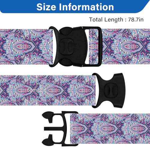 Luggage Straps for Suitcases (Purple Print)