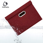 Collapsible Storage Bins With Lids (2-Pack Large / Red Wine)