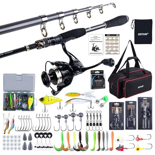 Fishing Rod and Reel Combo (1 Rod & 1 Reel Spinning Fishing Combo - Oxford Soft Case / 1.8M/6FT - A)