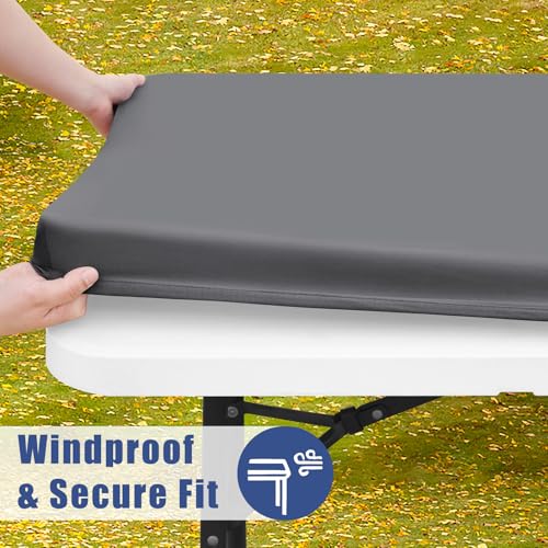 2 Pack Rectangle Spandex Fitted Table Cloth (Grey / 48" x 24" (Rectangular))