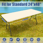 2 Pack Rectangle Spandex Fitted Table Cloth (Champagne / 48" x 24" (Rectangular))