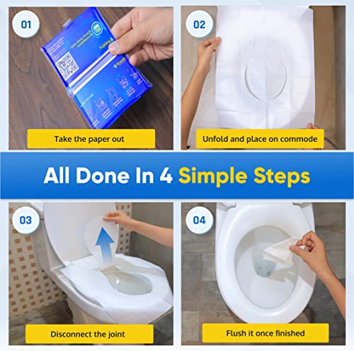 Toilet Seat Covers Disposable Flushable Travel Pack of 100 (XL (Pack of 100))