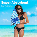 Microfiber Beach Towel (2 Pack Blue Peank Oil Paint Dream World / 32x71 Inch)