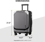 LEVEL8 Grace Carry on Luggage, 20 Inch Expandable Hard Shell Suitcases - Image 9