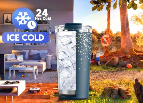 18 oz Insulated Travel Coffee Mug (Midnight Galaxy / 18 Ounces)