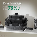 Ceramic Cookware Set (Rock Stone Black)