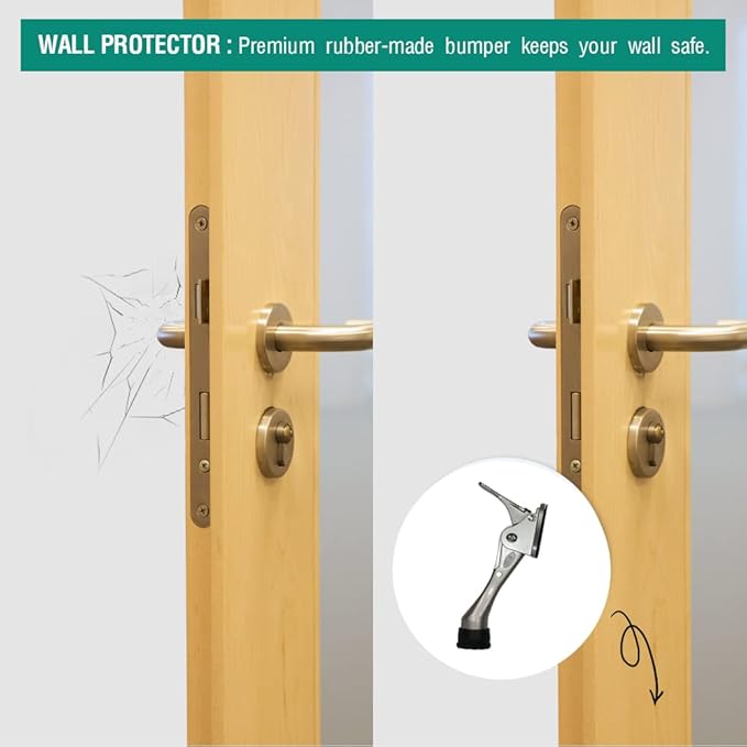 One Touch Kickdown Door Stopper, Door Holder, Heavy Duty Door Stops, Bottom of - Image 5