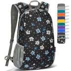 Lightweight Packable Backpack 20L (20 L / Black, White Polka Dot Floral)