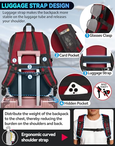 Travel Backpack (18.4 Inch / Red)