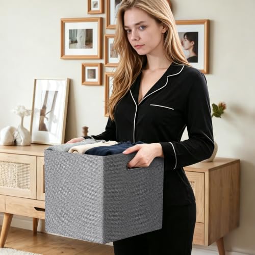 Fabric Storage Cubes (13×13×13/4pcs / Black/White Mixed)