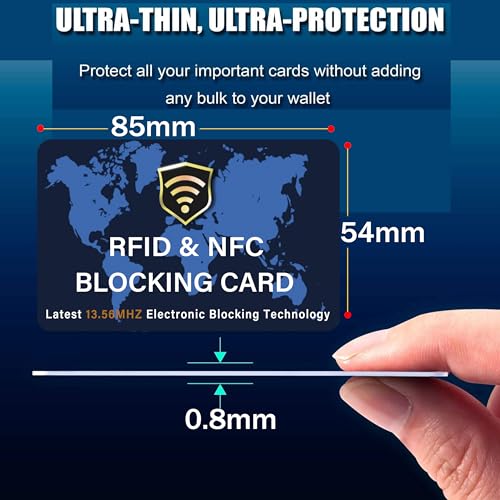 5 Pack RFID Blocking Card for Credit Debit ID Card (Blue WM)